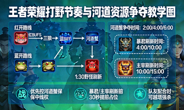 王者荣耀打野节奏与河道资源争夺教学图